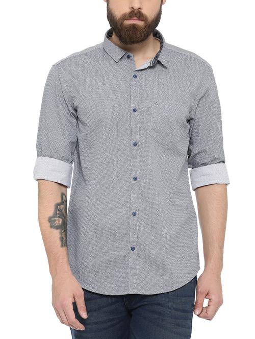 grey cotton casual shirt - 13773380 - Very Small Image - 1