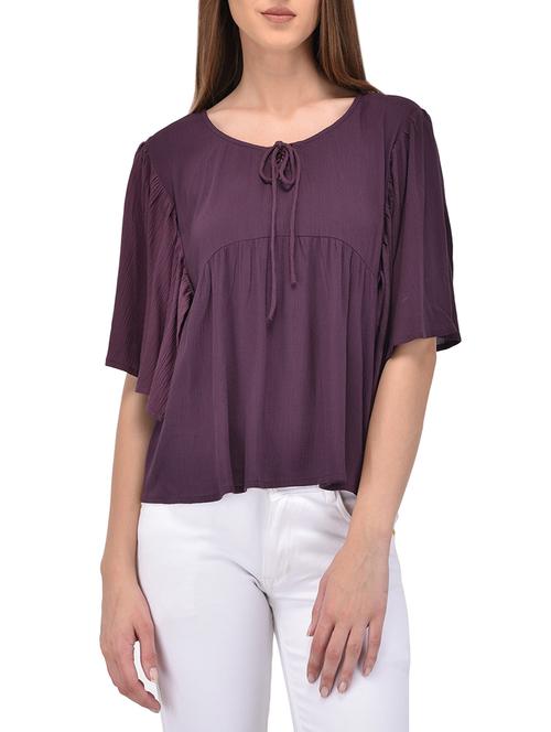 purple rayon peasant top - 13773683 - Very Small Image - 1