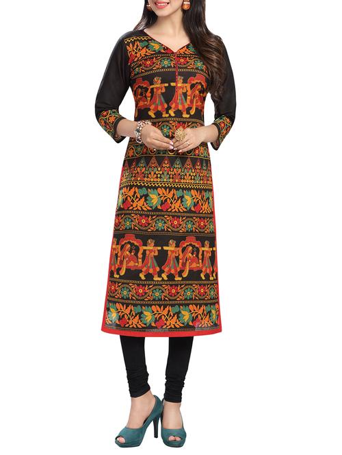black cotton kurta - 13773875 - Very Small Image - 1