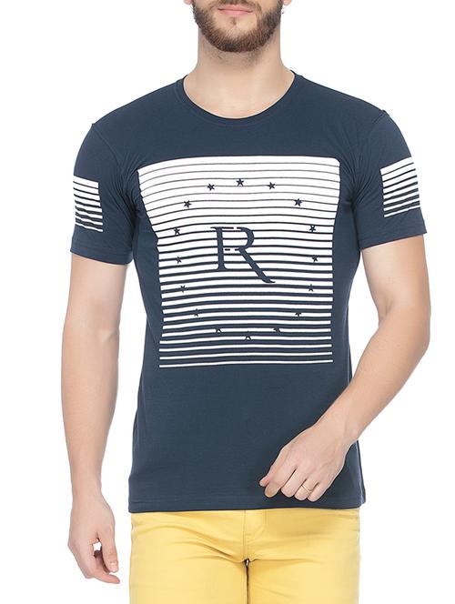 navy blue cotton t-shirt - 13775364 - Very Small Image - 1