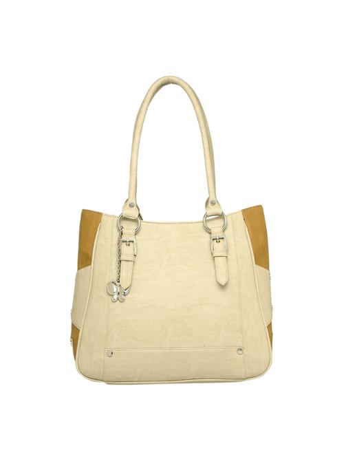 cream leatherette regular handbag - 13775723 - Very Small Image - 1