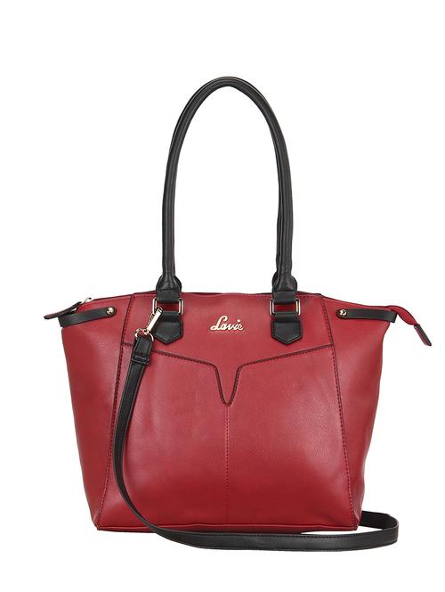maroon leatherette  regular handbag - 13775894 - Very Small Image - 1