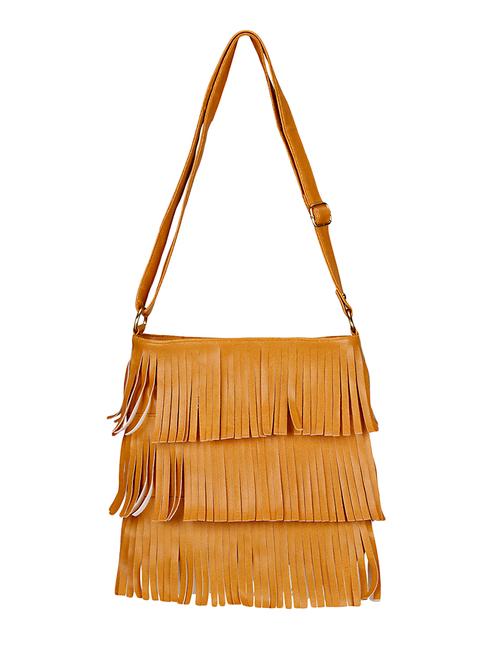 brown leatherette regular sling bag - 13777682 - Very Small Image - 1