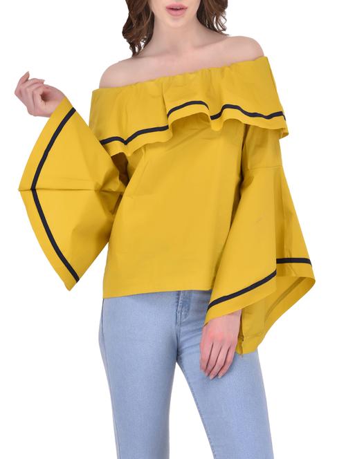 yellow cotton layered top - 13777719 - Very Small Image - 1