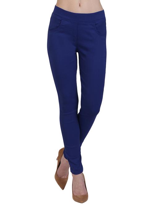 dark blue cotton lycra jegging - 13780570 - Very Small Image - 1