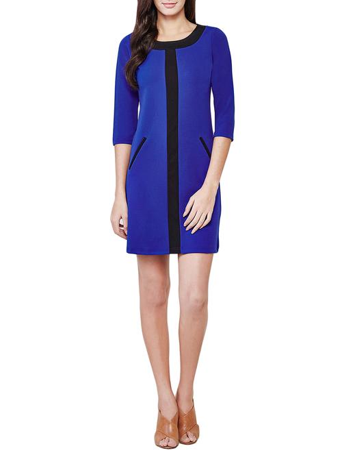 AND navy blue polyester shift dress - 13785576 - Very Small Image - 1