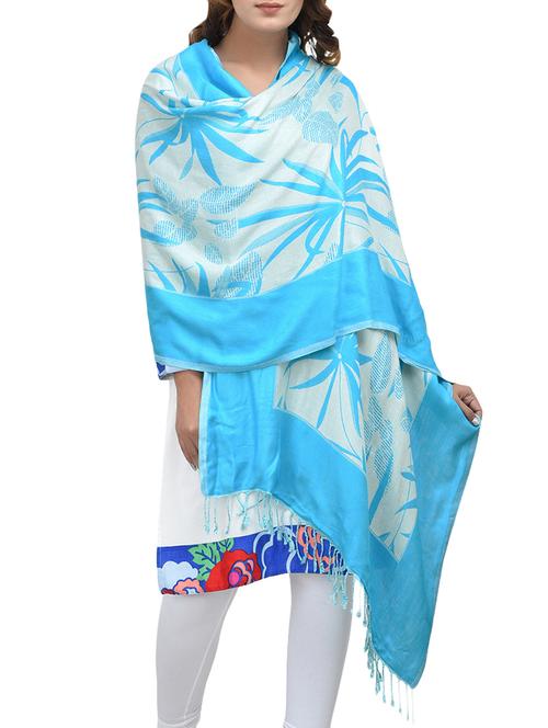 light blue viscose shawl - 13786572 - Very Small Image - 1