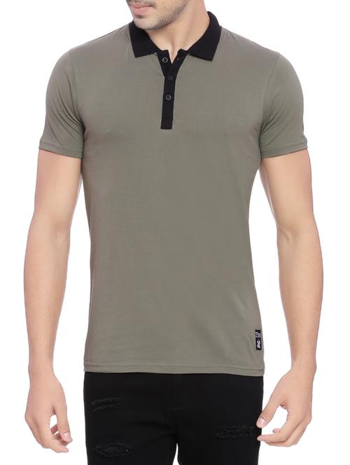 olive green cotton  t-shirt - 13787031 - Very Small Image - 1