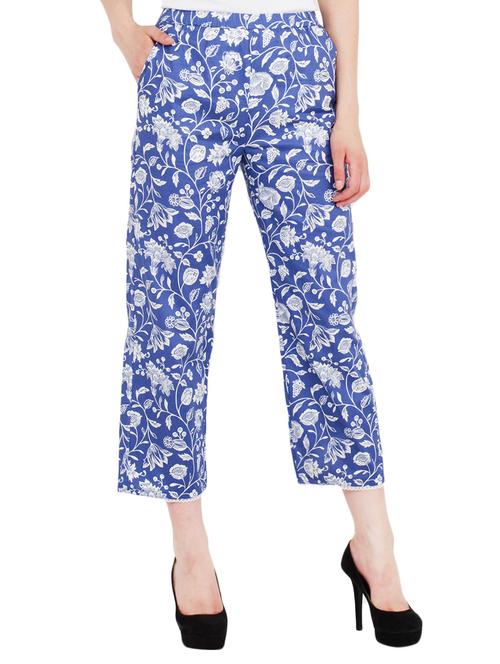 printed blue cotton capri - 13787233 - Very Small Image - 1