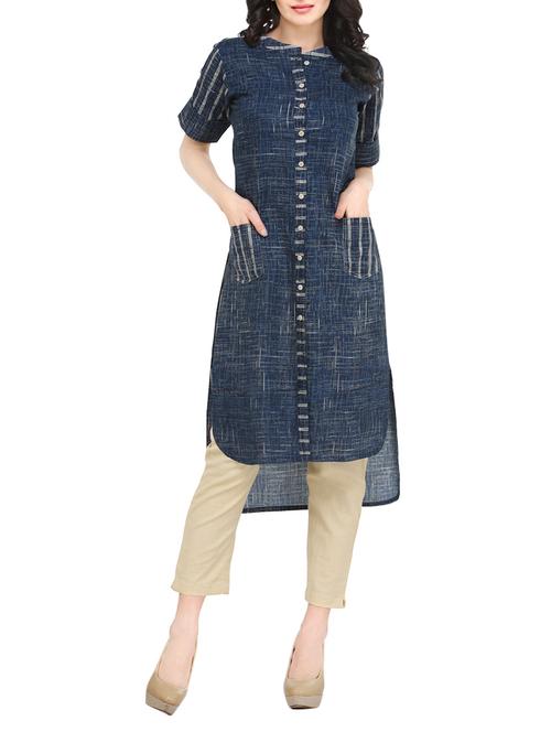 printed high-low kurta - 13787358 - Very Small Image - 1