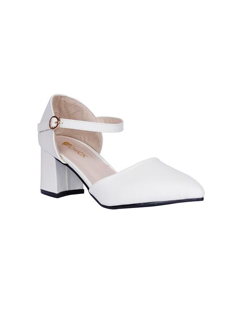 white faux leather ankle strap sandals - 13787770 - Very Small Image - 1