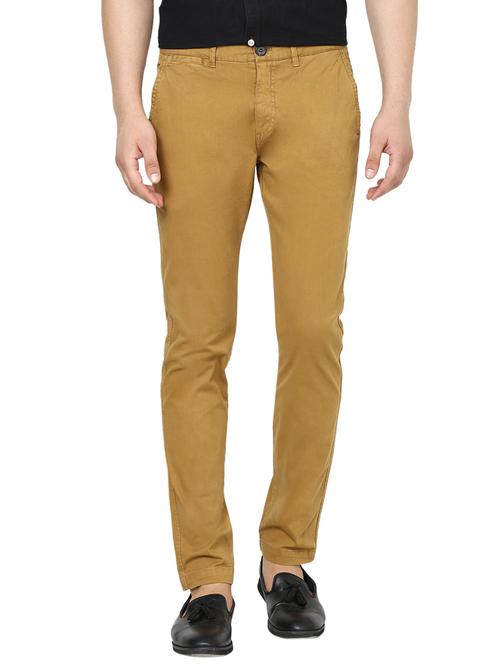 brown cotton chinos casual trousers - 13787998 - Very Small Image - 1