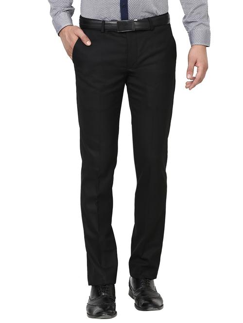 black polyester chinos casual trousers - 13788005 - Very Small Image - 1