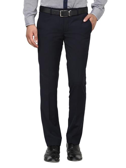 blue polyester chinos casual trousers - 13788008 - Very Small Image - 1