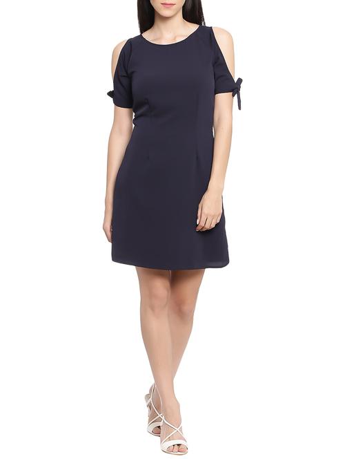navy blue crepe sheath dress - 13788571 - Very Small Image - 1
