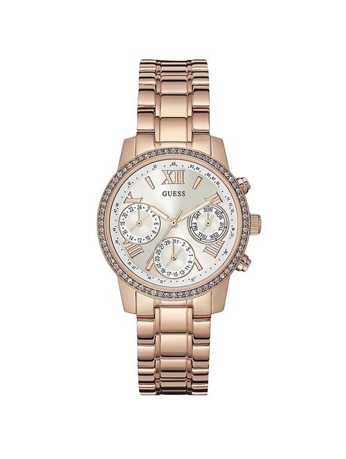 guess white dial chronograph watch for women - w0623l2 - 13790939 - Very Small Image - 1