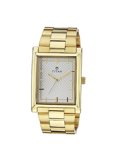 titan white dial gold color analog watch for  men's - 90024ym01 - 13793969 - Very Small Image - 1