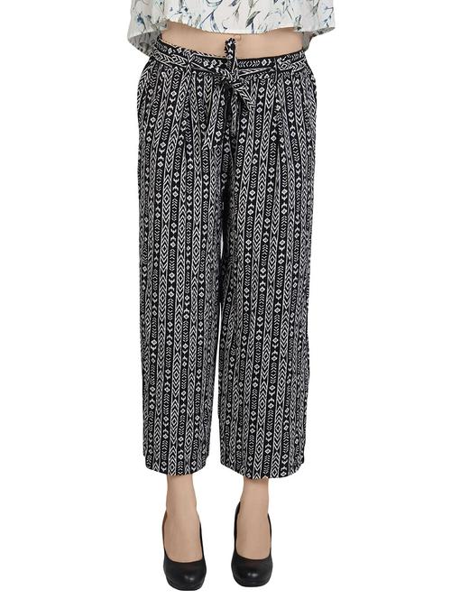 black printed crepe palazzo - 13794447 - Very Small Image - 1