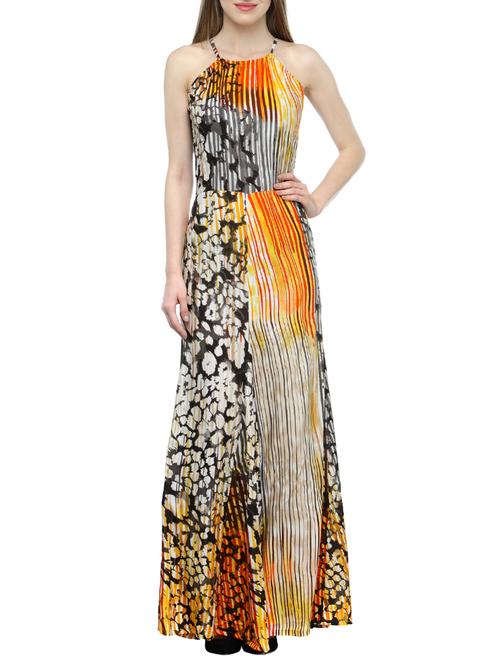 yellow rayon maxi dress - 13797379 - Very Small Image - 1