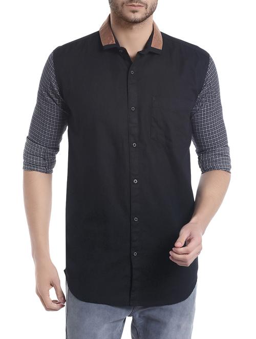 mens houndstooth casual shirt - 13797596 - Very Small Image - 1