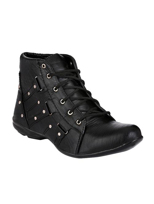 black leatherette low ankle boot - 13797968 - Very Small Image - 1