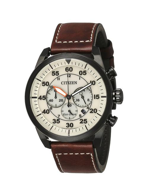 citizen biege dial chronograph watch for men - ca4215-04w - 13800030 - Very Small Image - 1