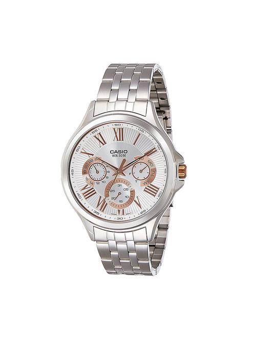 casio white dial chronograph watch for men - a1050 - 13800045 - Very Small Image - 1