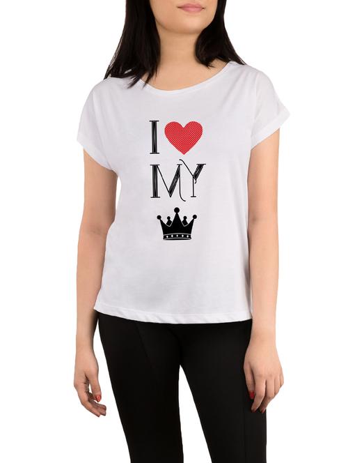 white printed regular tee - 13800491 - Very Small Image - 1