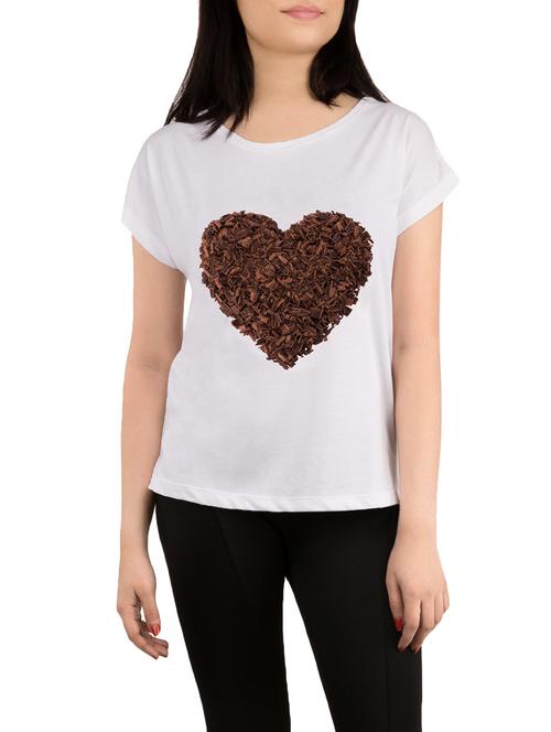 dolman sleeve white printed tee - 13800516 - Very Small Image - 1