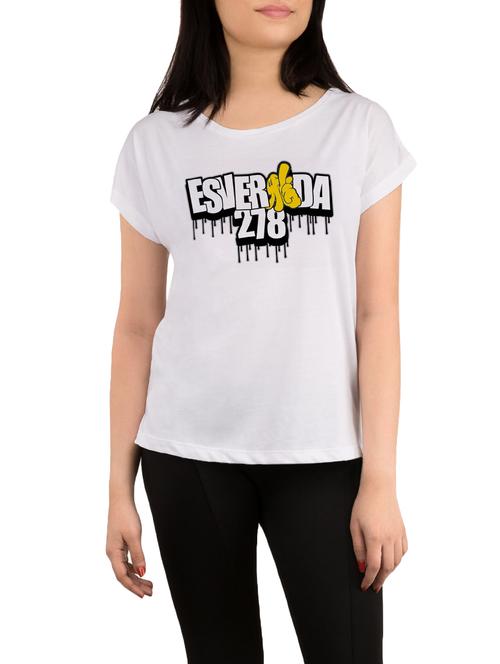 white printed regular tee - 13800561 - Very Small Image - 1