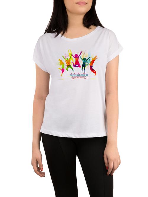 white printed regular tee - 13800637 - Very Small Image - 1