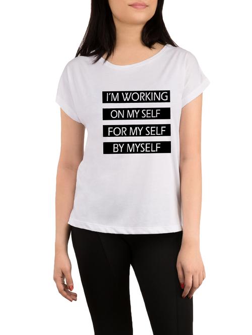 white printed regular tee - 13800817 - Very Small Image - 1