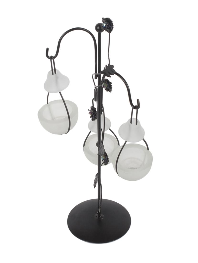 jewel fuel iron and glass lantern shape tealight candle holder showpiece - 13802020 - Zoom Image - 2