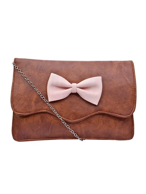 brown leatherette  regular clutch - 13803422 - Very Small Image - 1
