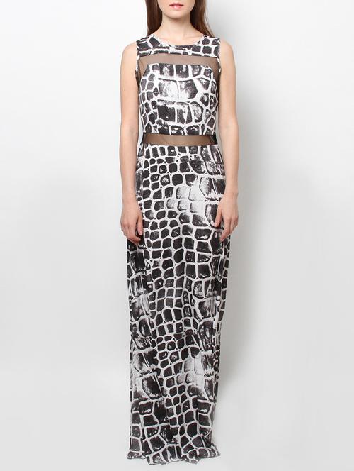 black printed poly crepe maxi dress - 13809095 - Very Small Image - 1