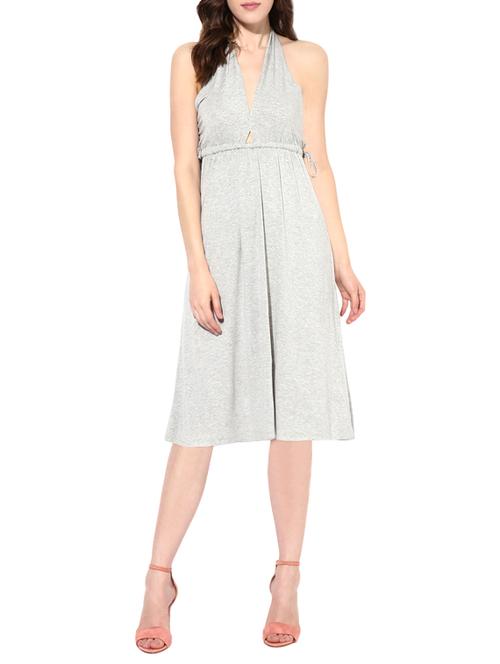 grey viscose backless dress - 13810030 - Very Small Image - 1