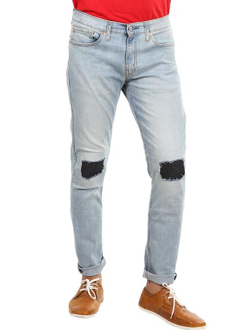 blue denim biker  jeans - 13810251 - Very Small Image - 1