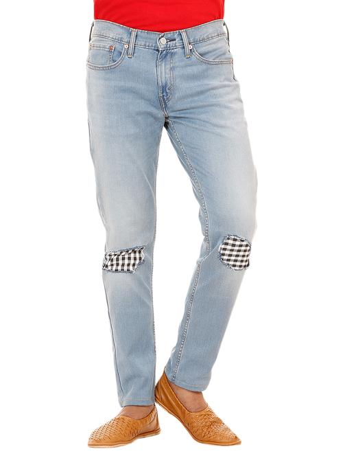 blue denim patched  jeans - 13810278 - Very Small Image - 1