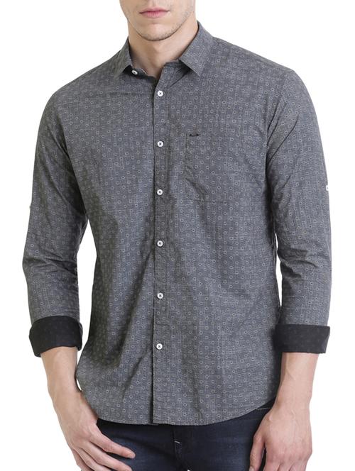 grey cotton casual shirt - 13811486 - Very Small Image - 1
