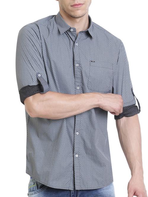 grey cotton casual shirt - 13811493 - Very Small Image - 1