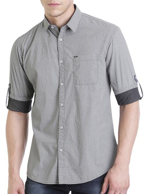 grey cotton casual shirt - 13811495 - Very Small Image - 1