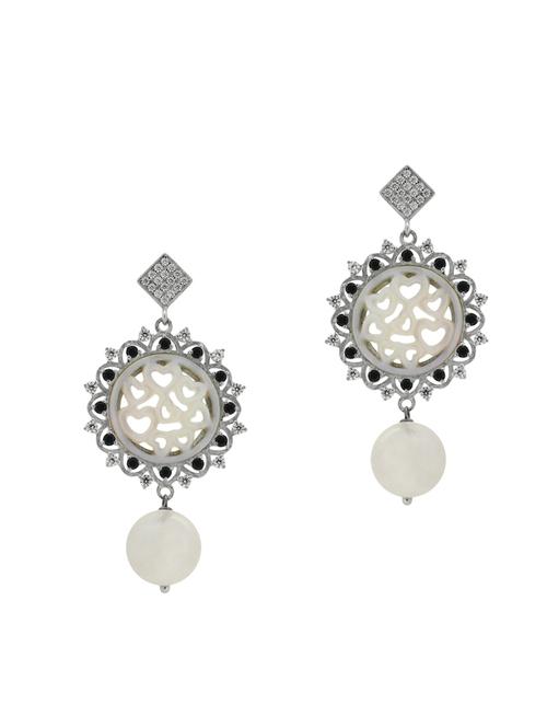 black silver drop earrings - 13811705 - Very Small Image - 1