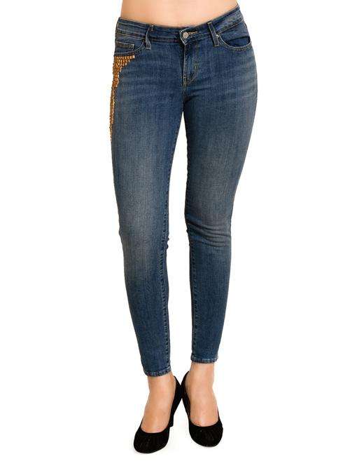 blue embellished denim jean - 13811737 - Very Small Image - 1