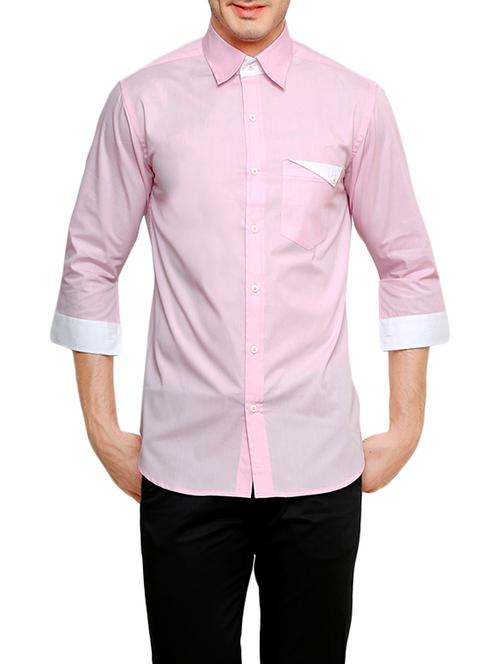 pink solid casual shirt - 13812790 - Very Small Image - 1
