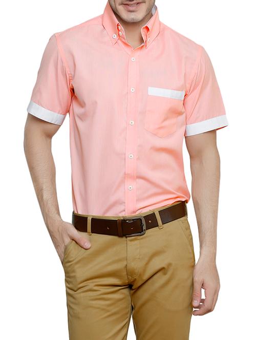 orange cotton casual shirt - 13812794 - Very Small Image - 1