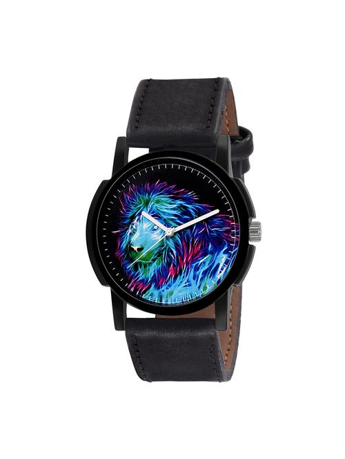 eraa men analog wrist watch with blue lion on dial with black strap - 13813571 - Very Small Image - 1