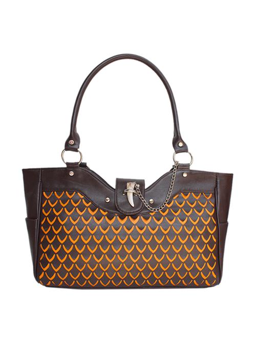 brown leatherette  regular handbag - 13814963 - Very Small Image - 1