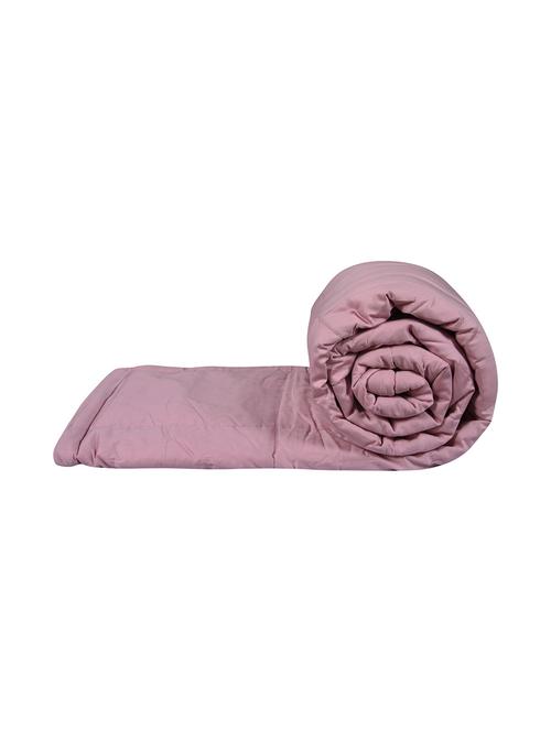 just linen 300 tc 100% cotton sateen solid pink single size ac comforter - 13816181 - Very Small Image - 1