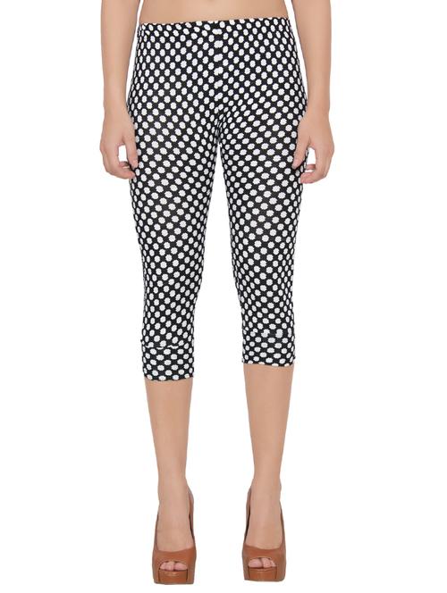 black printed cotton capri leggings - 13816203 - Very Small Image - 1