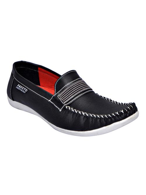 black leatherette slip on loafer - 13817117 - Very Small Image - 1